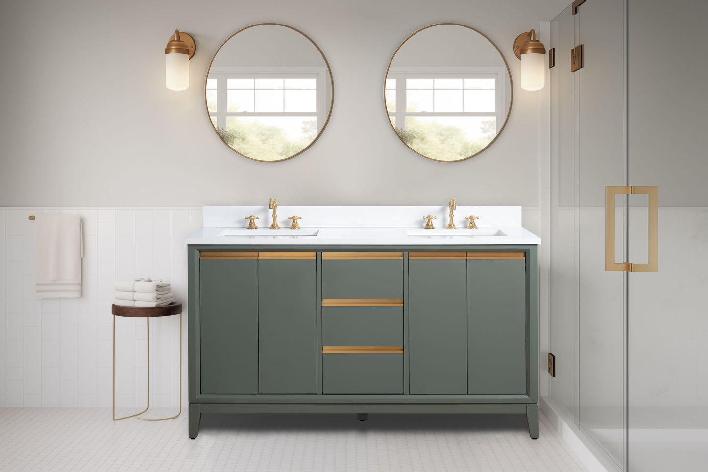 60 inch Lindsay Double Vanity - multiple colors