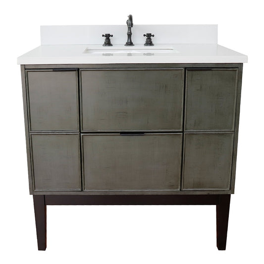 37" Scandinavian Gray, freestanding single sink vanity