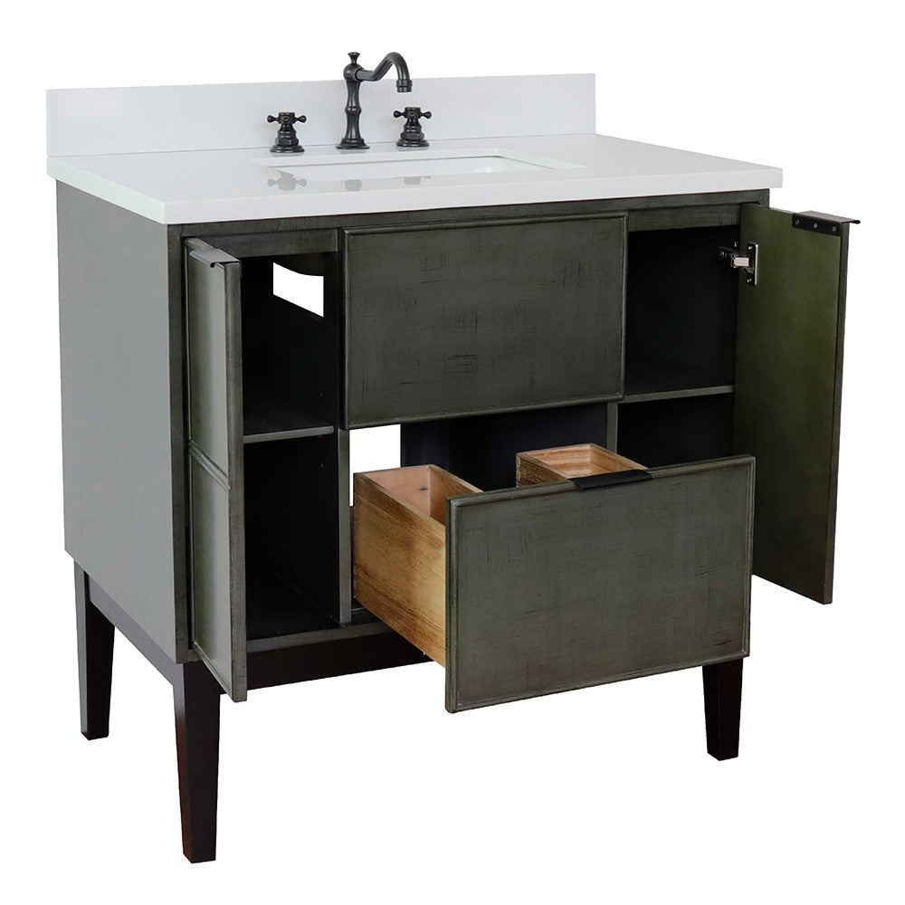37" Scandinavian Gray, freestanding single sink vanity