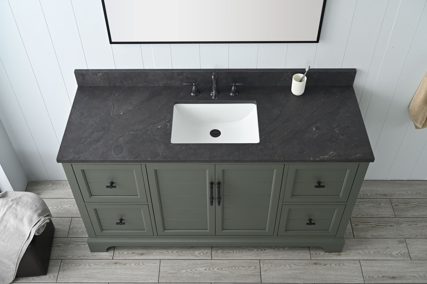 60" Modern Farmhouse, single sink vanity