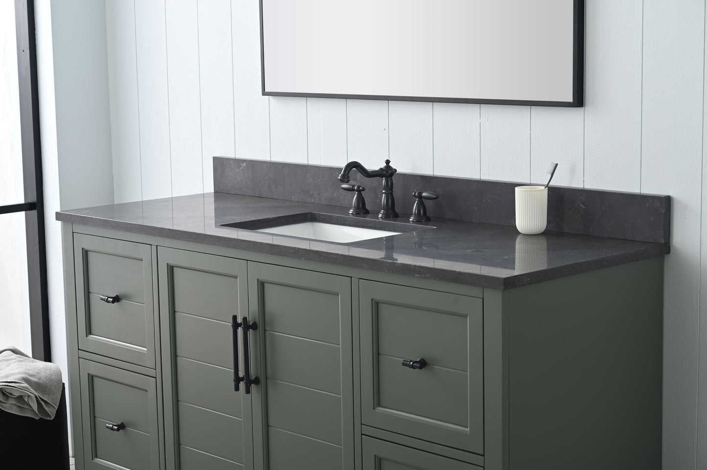 60" Modern Farmhouse, single sink vanity