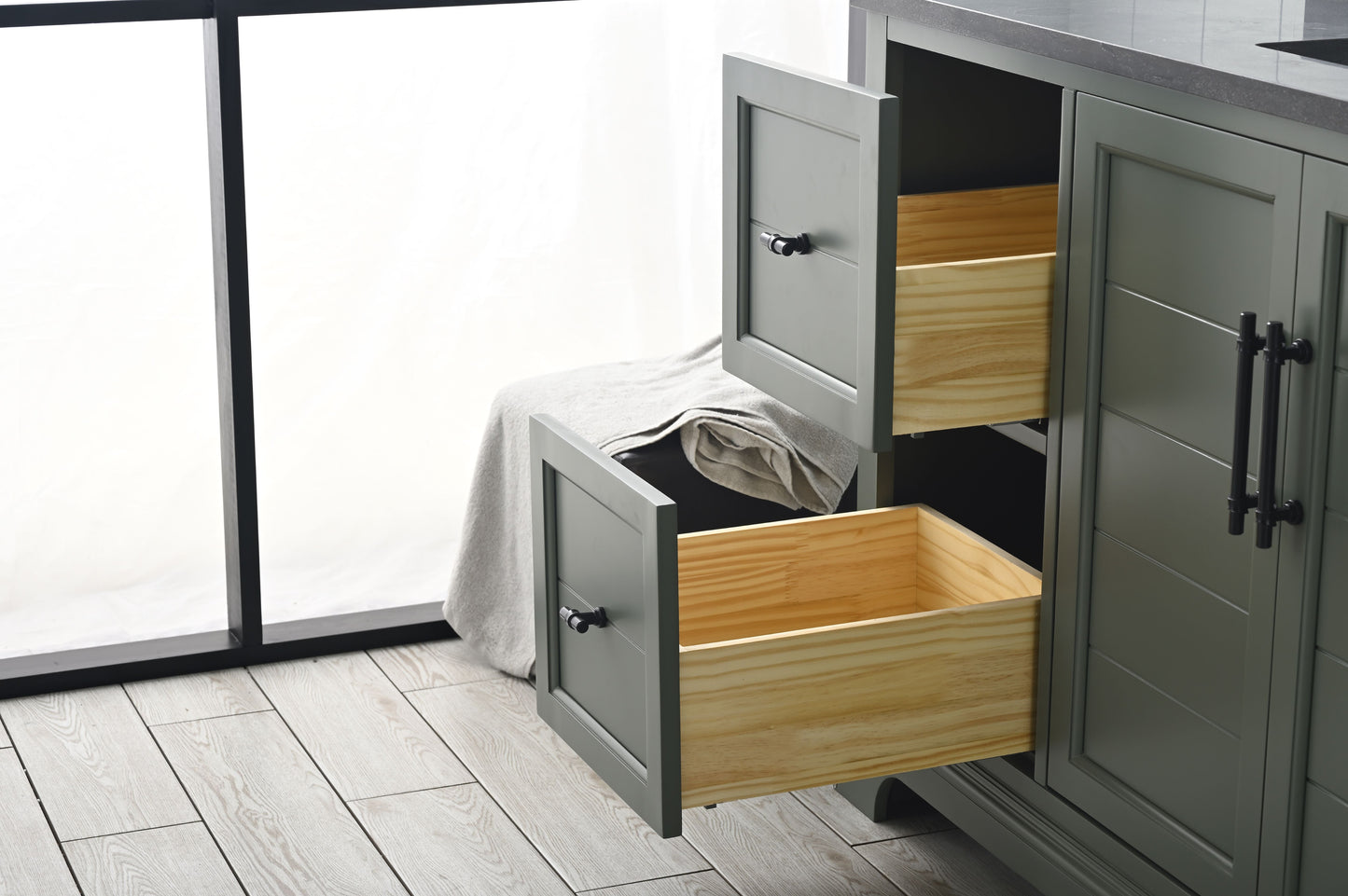 60" Modern Farmhouse, single sink vanity