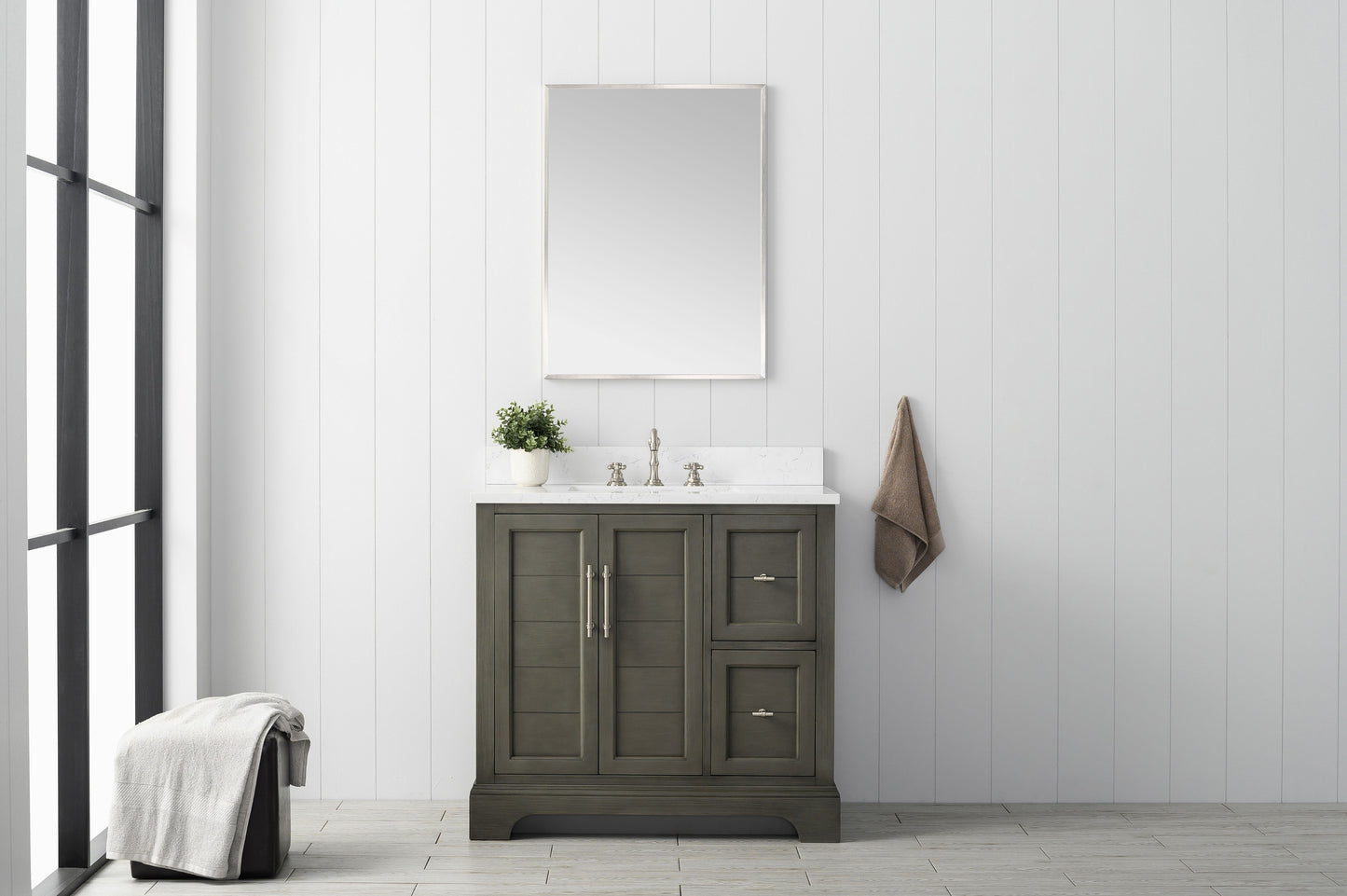 36" Modern Farmhouse, single sink vanity