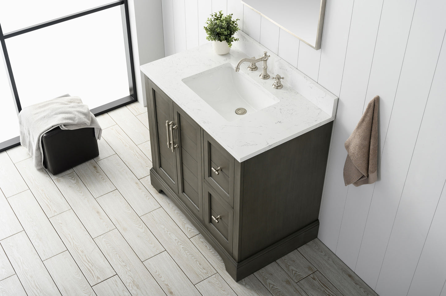 36" Modern Farmhouse, single sink vanity