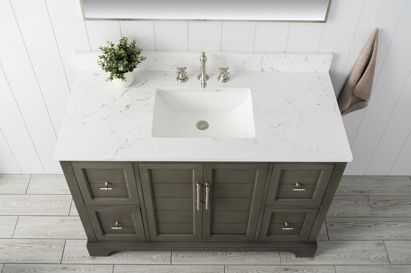48" Modern Farmhouse, single sink vanity