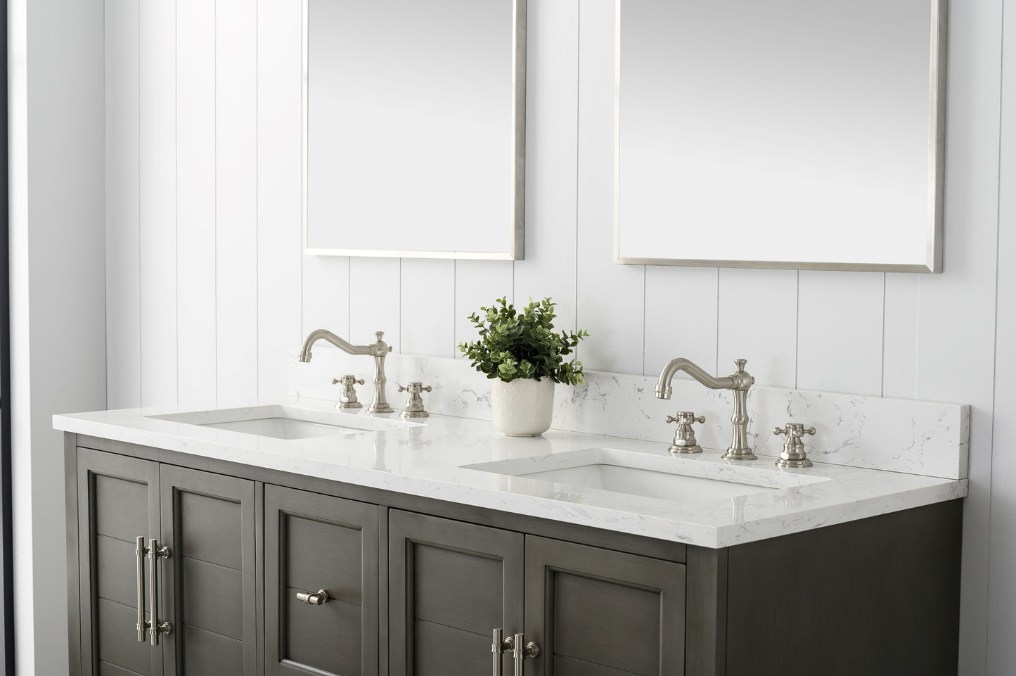 60" Modern Farmhouse, double sink vanity