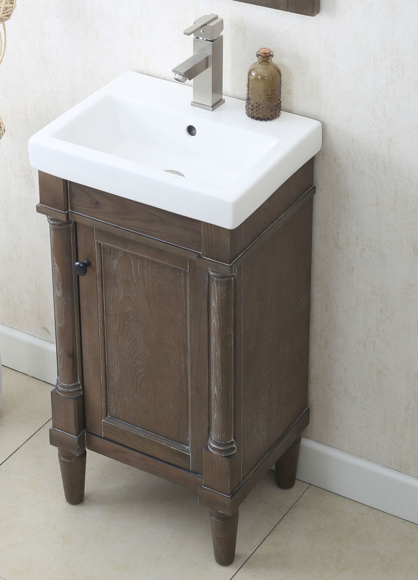 18" Weathered Gray Single Vanity