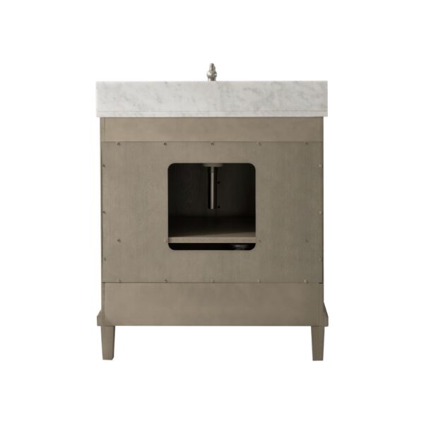 36" Antique Gray Oak Vanity with Stone Top - multiple options