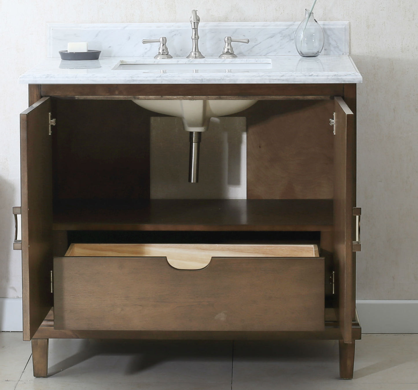 36" Antique Coffee Single Vanity Sink - multiple colors