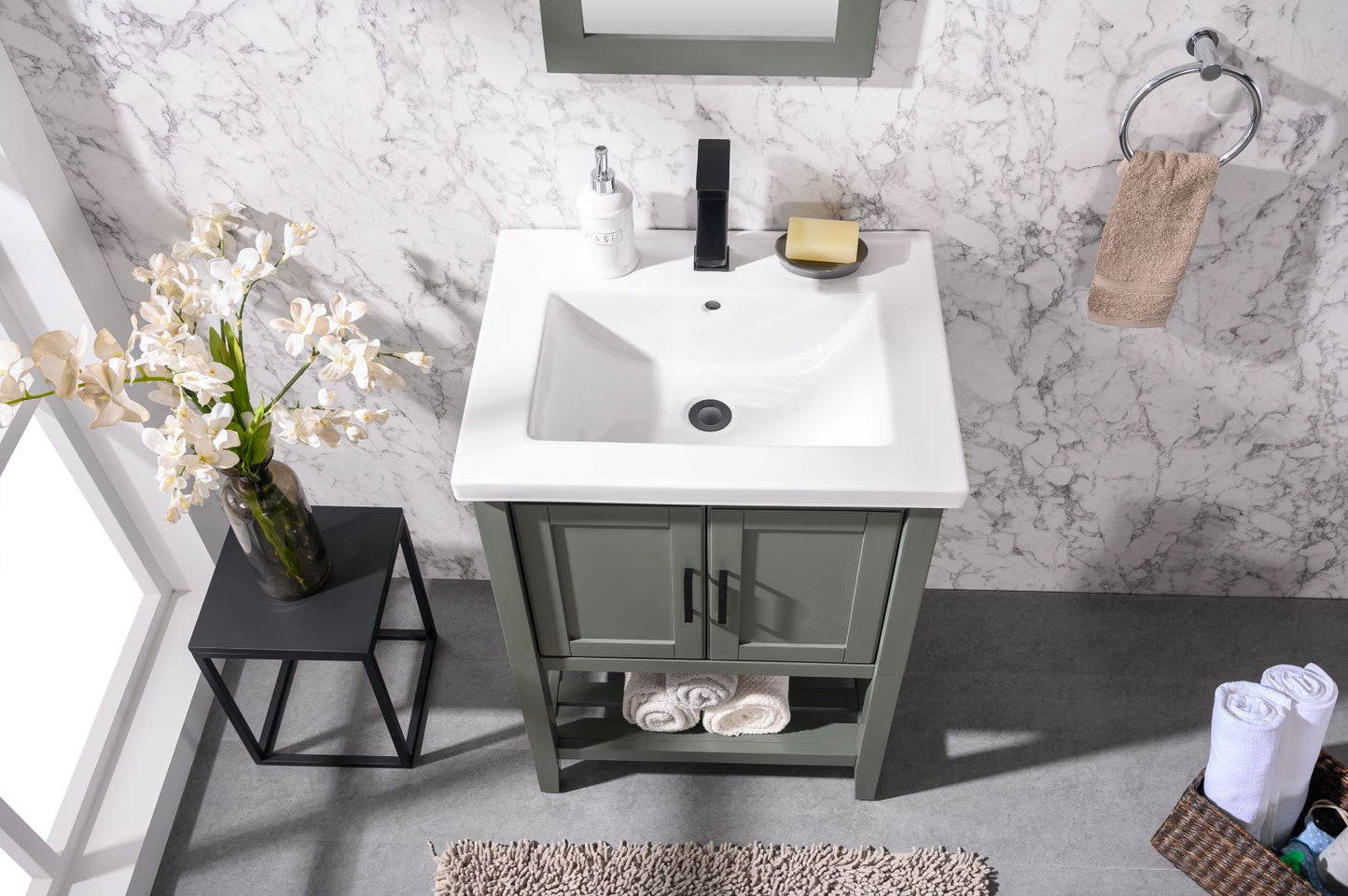 24" Console Single Sink Vanity, multiple colors
