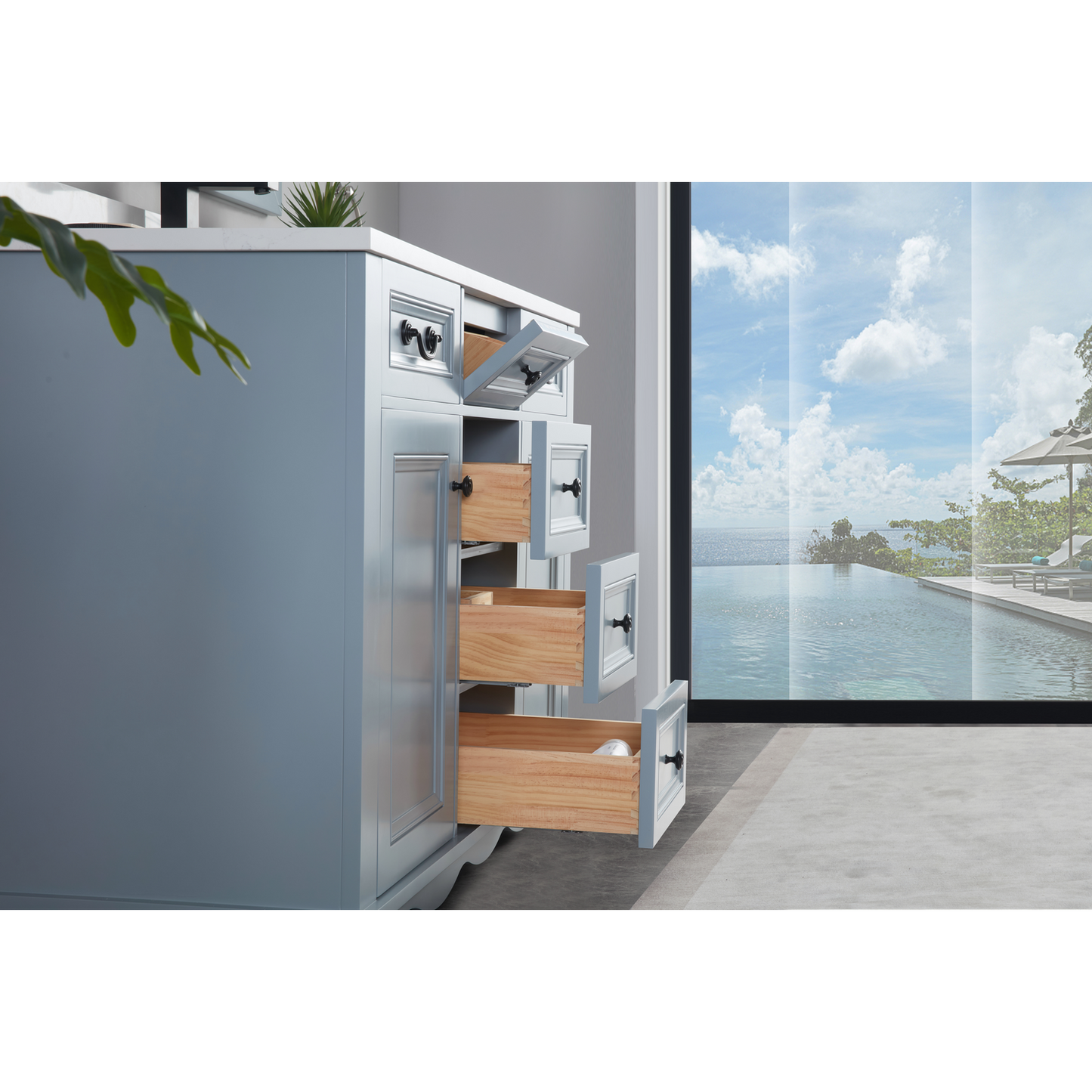 48" Scalloped Vanity, single sink