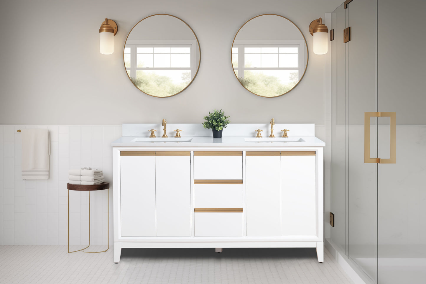 60 inch Lindsay Double Vanity - multiple colors