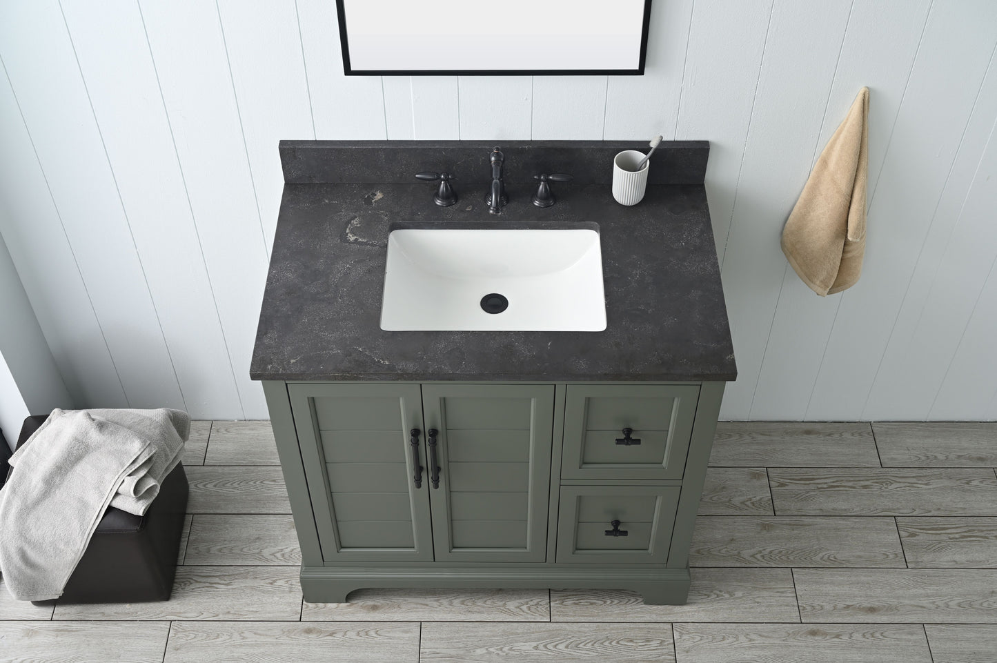 36" Modern Farmhouse, single sink vanity