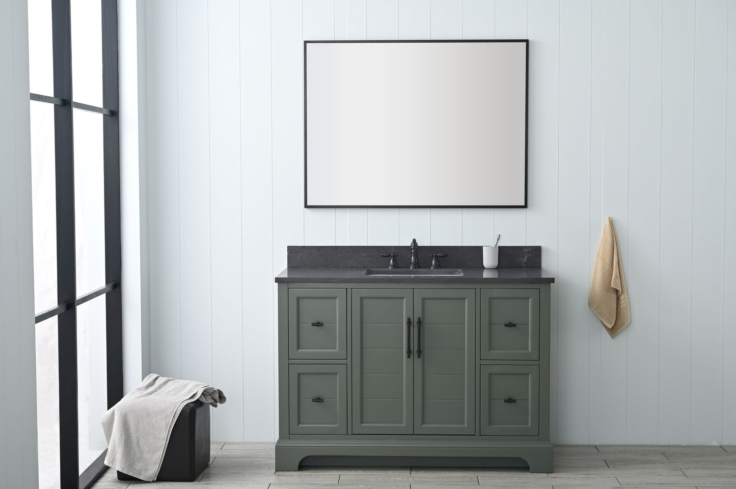 48" Modern Farmhouse, single sink vanity