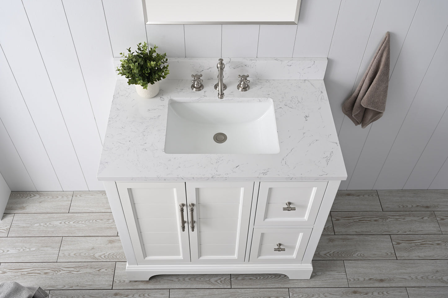 36" Modern Farmhouse, single sink vanity