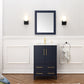 24" Blue Solid Wood Sink Vanity with Mirror