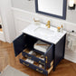36" Blue Solid Wood Sink Vanity with Mirror