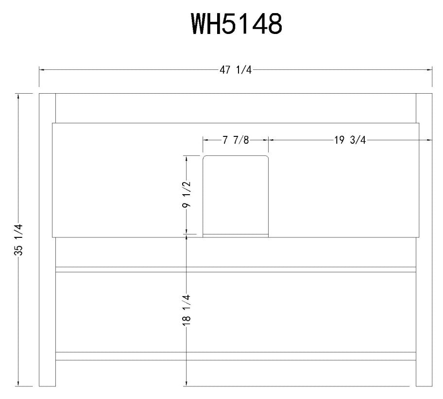 48" Solid Wood Sink Vanity - multiple colors