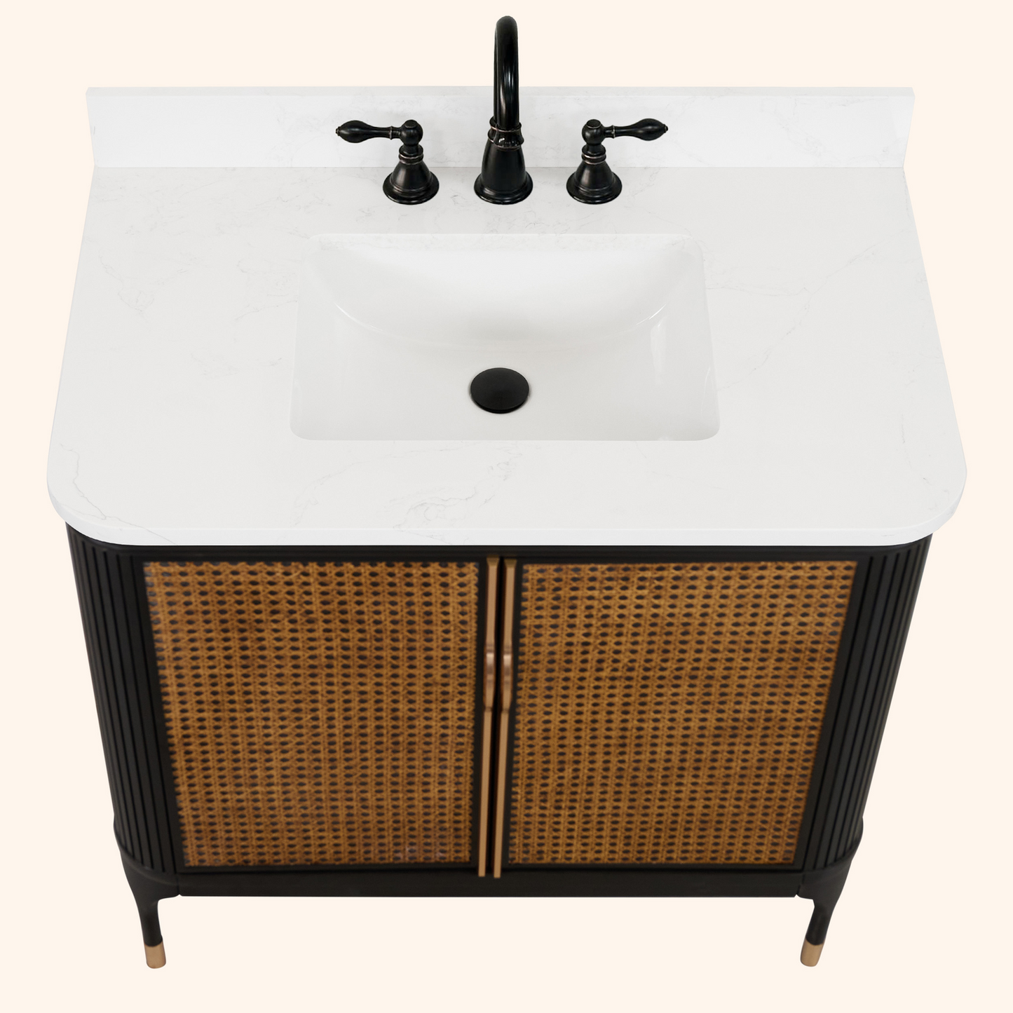 36" Mid-Century Modern, single sink