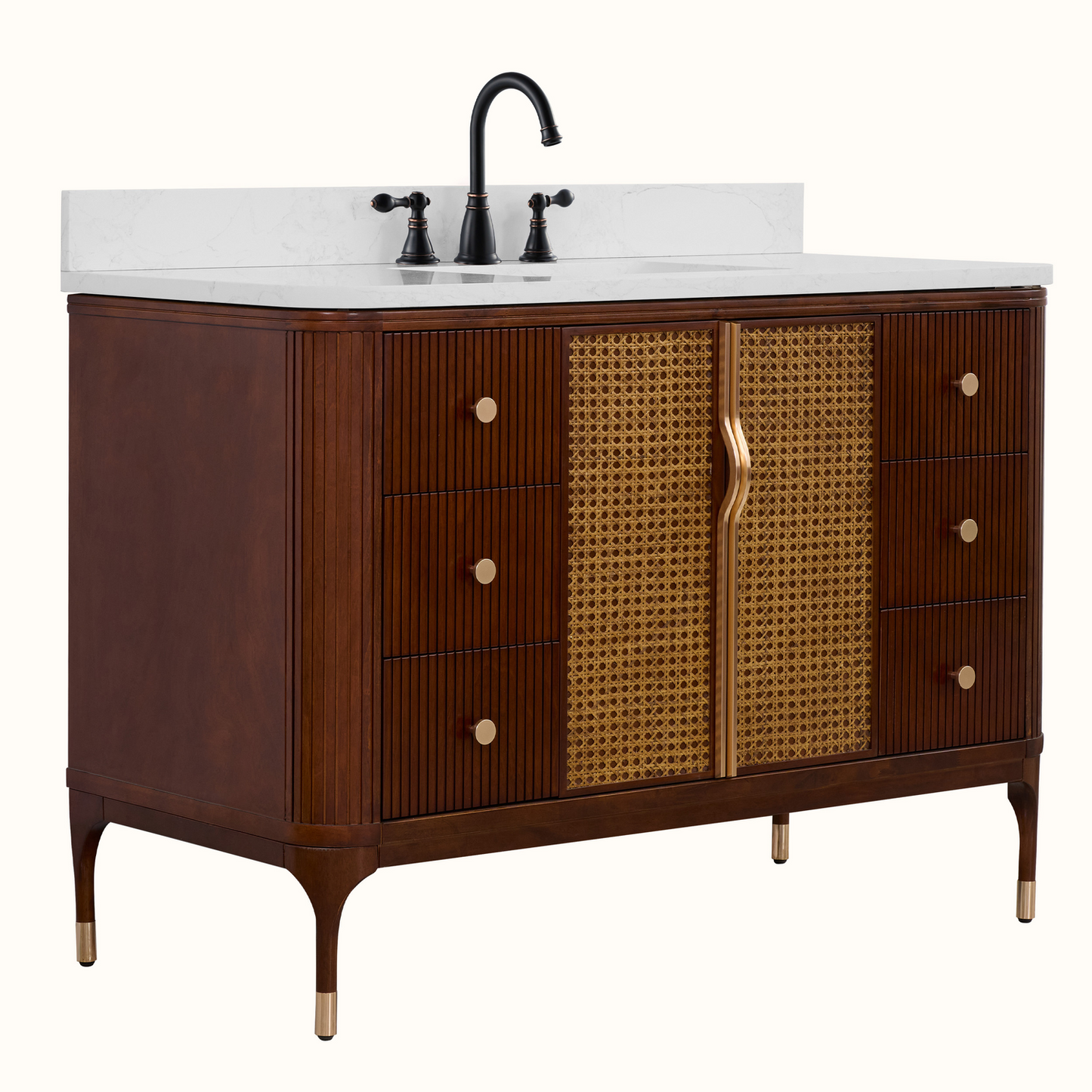 48" Mid-Century Modern, single sink