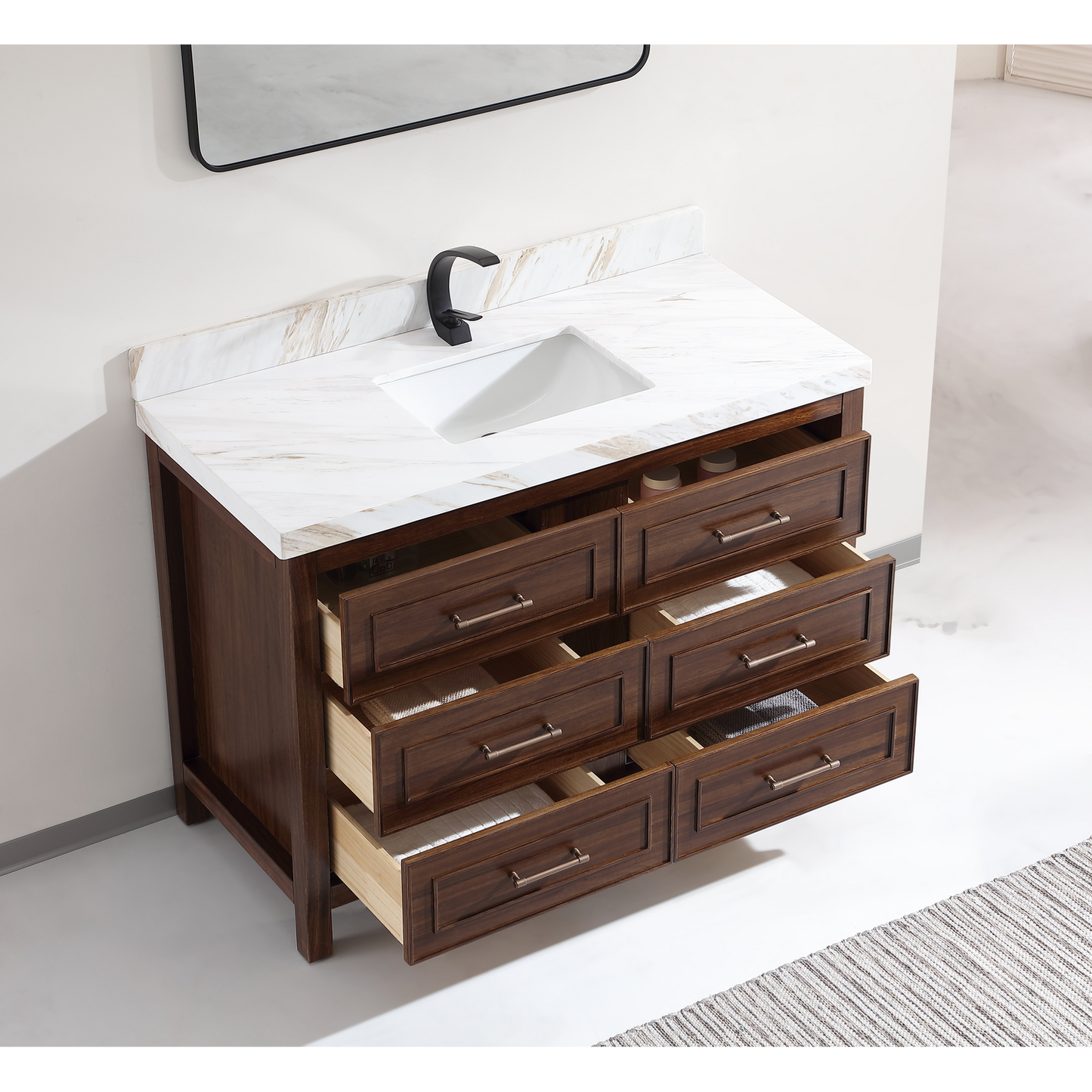 48" Sophisticated Vanity, single sink