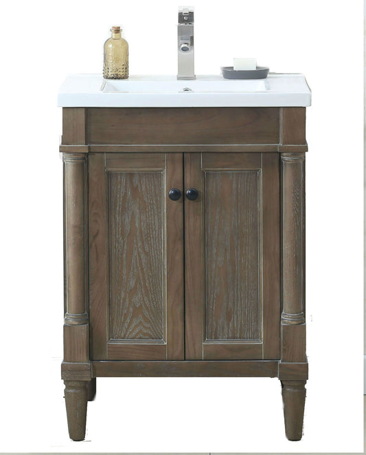 24" Weathered Gray Single Vanity