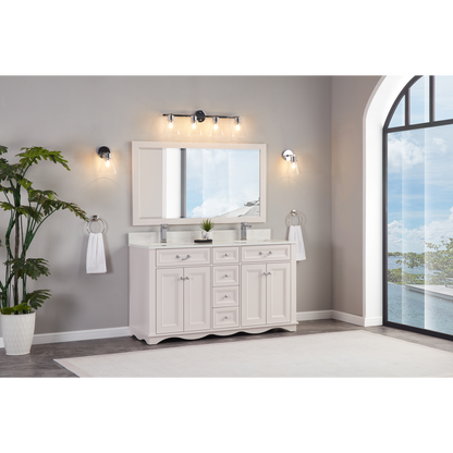 60" Scalloped Vanity, single sink