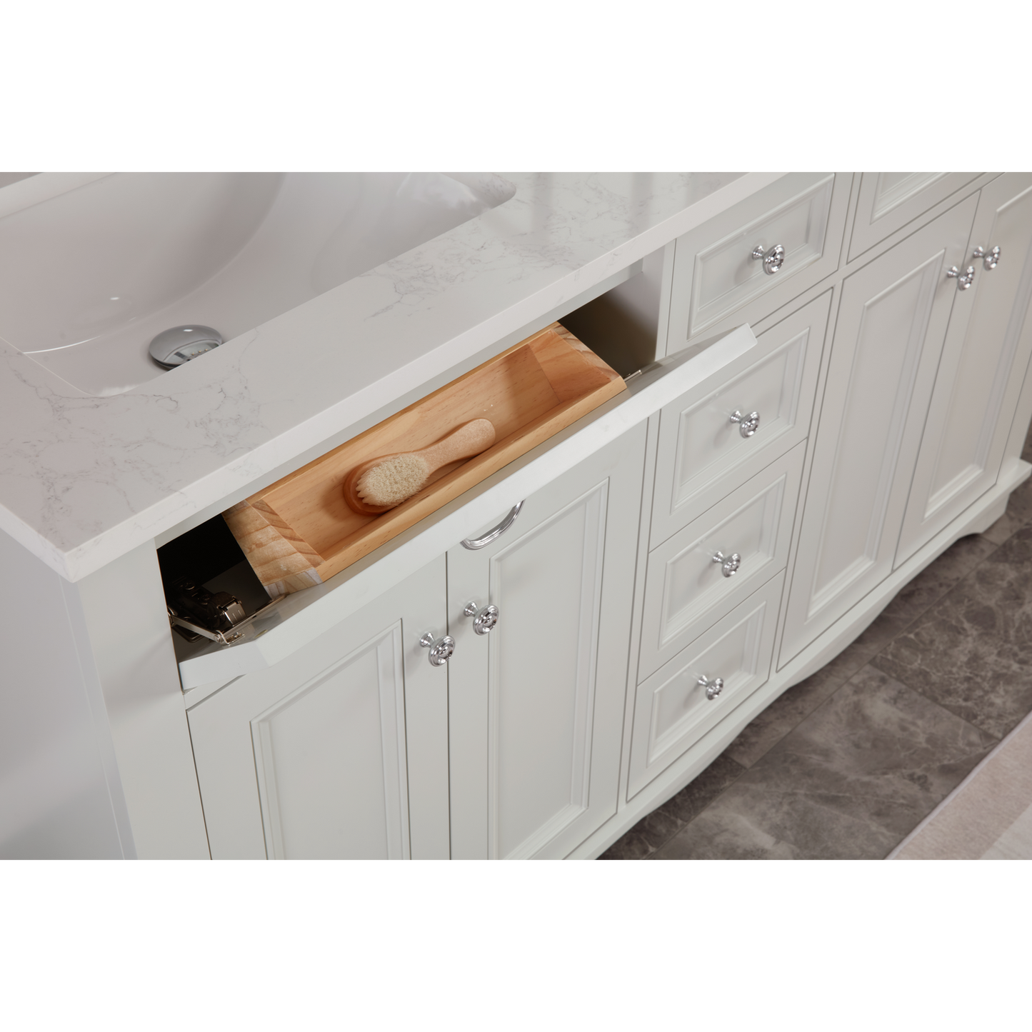 60" Scalloped Vanity, single sink