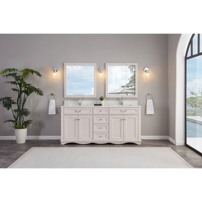 72" Scalloped Vanity, double sink