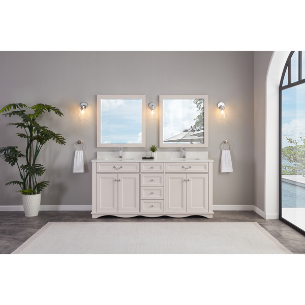 72 Scalloped Vanity, double sink