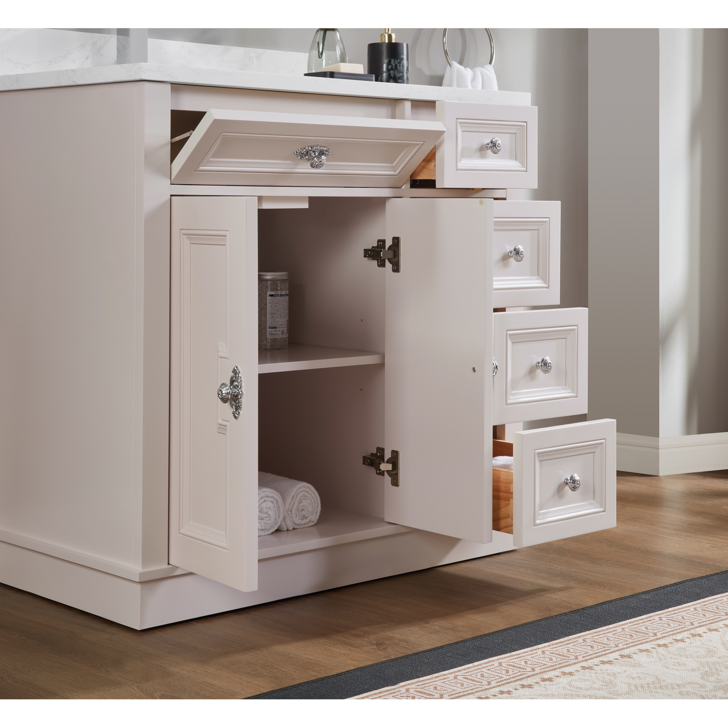 36" Elegant, single sink vanity