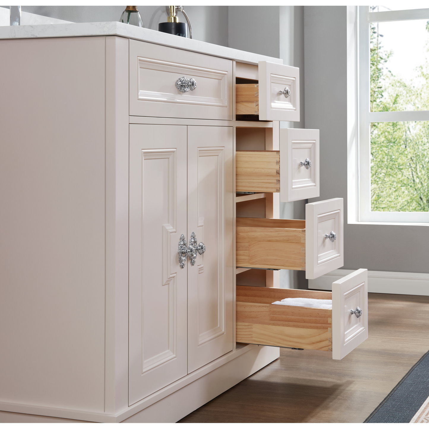 36" Elegant, single sink vanity