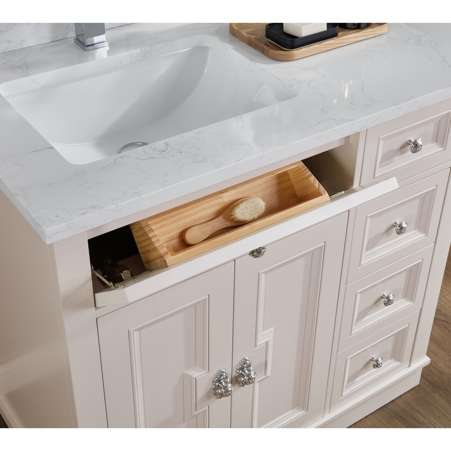 36" Elegant, single sink vanity