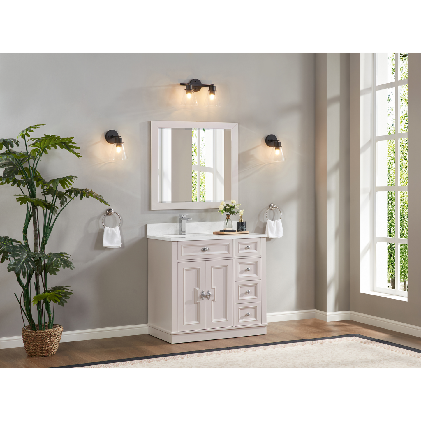 36" Elegant, single sink vanity