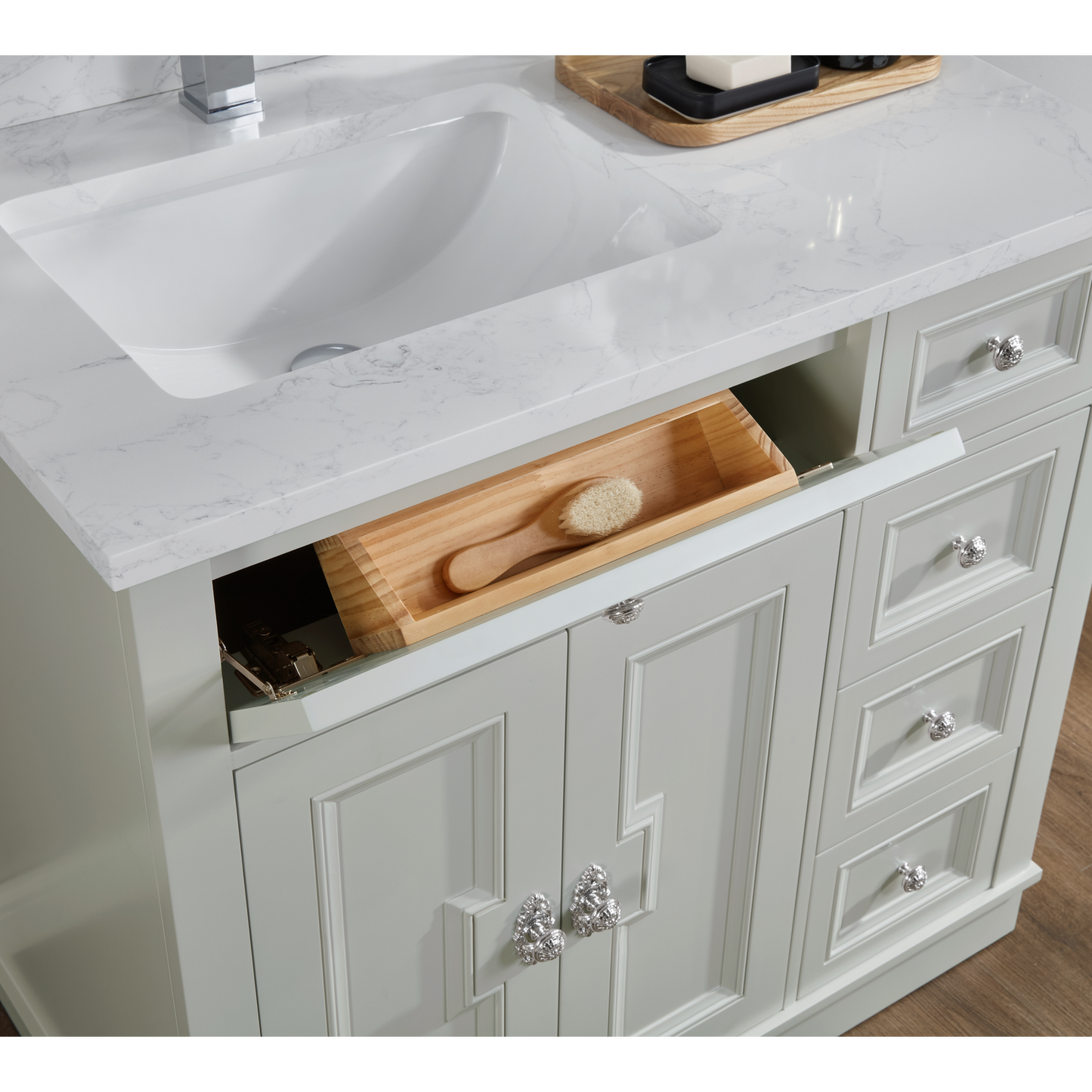 36" Elegant, single sink vanity