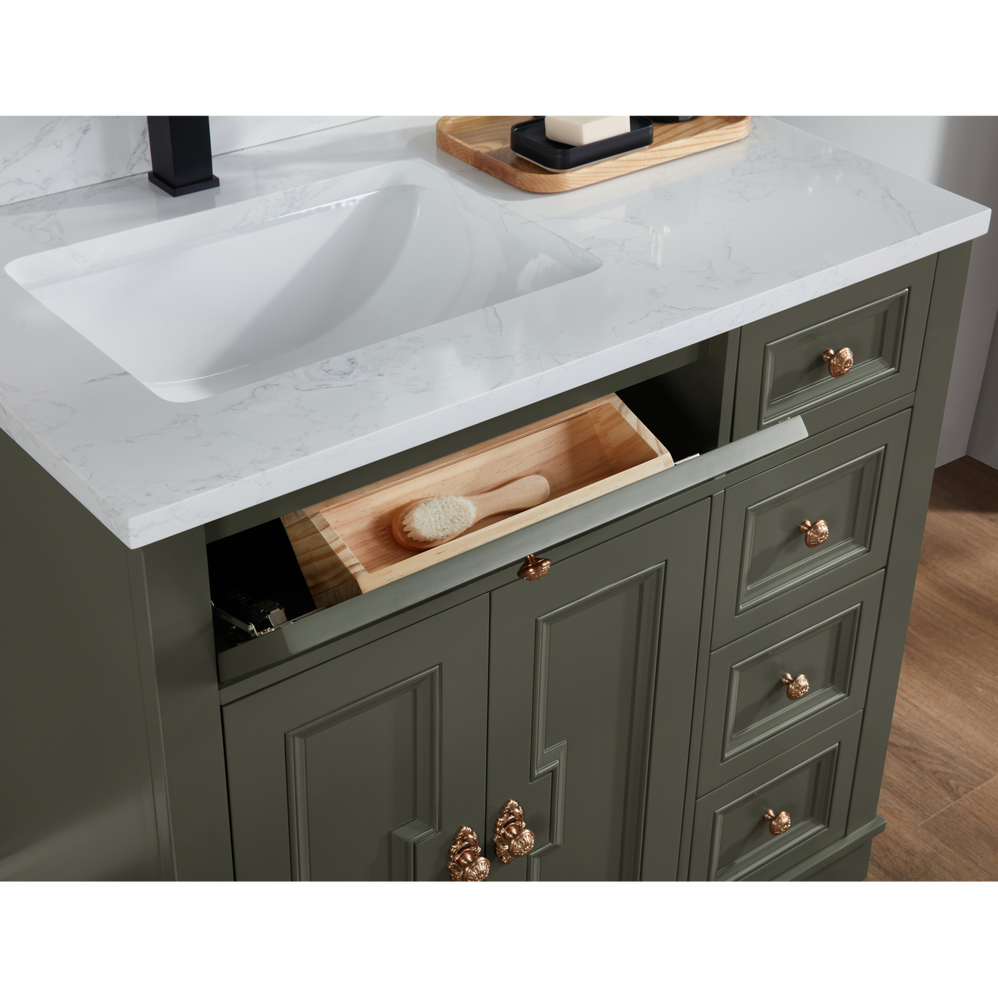 36" Elegant, single sink vanity