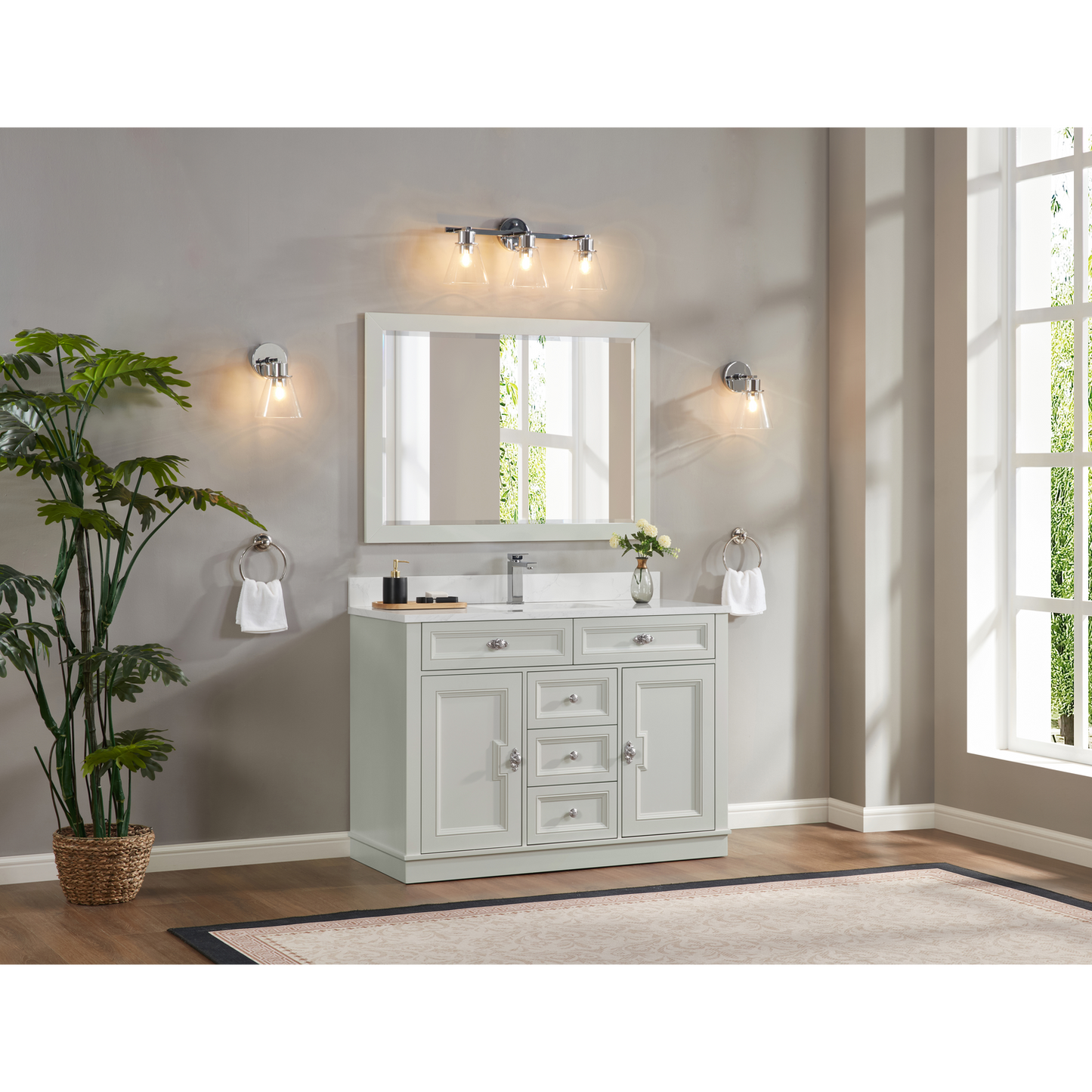 48" Elegant, single sink vanity