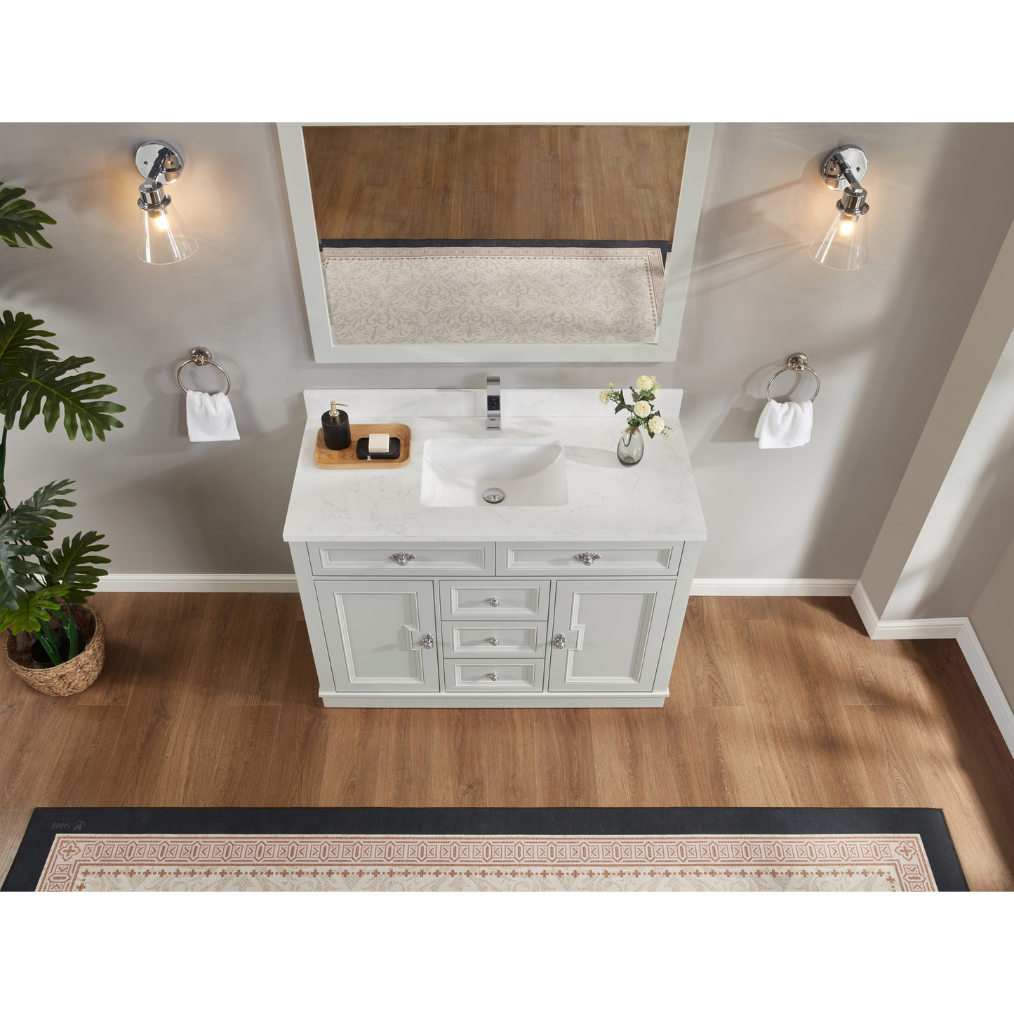 48" Elegant, single sink vanity