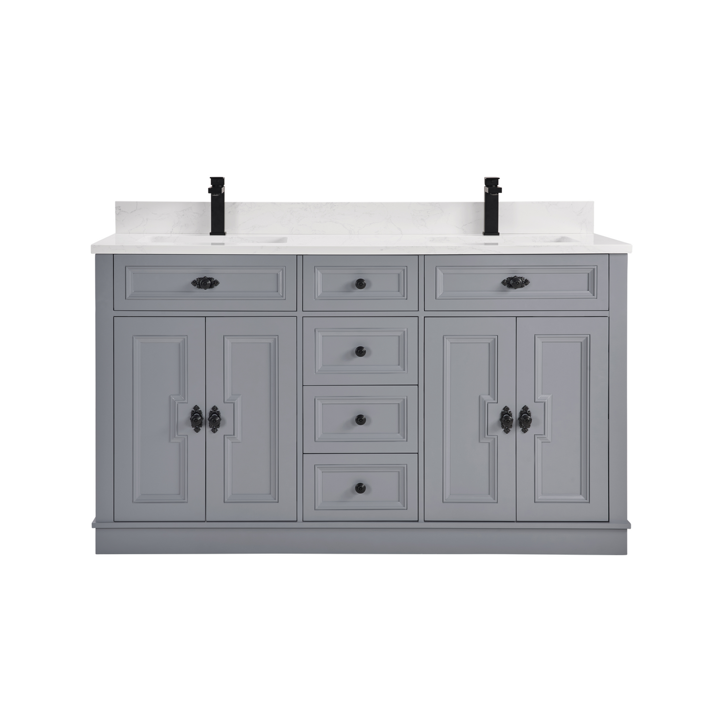 60" Elegant, double sink vanity