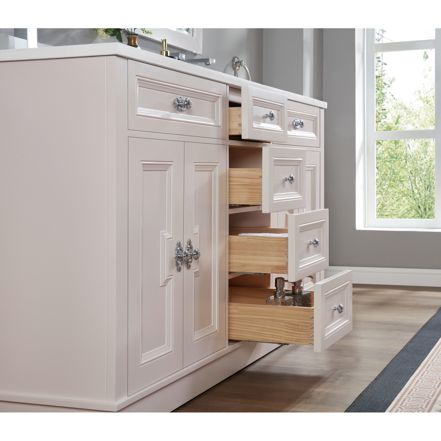 60" Elegant, double sink vanity