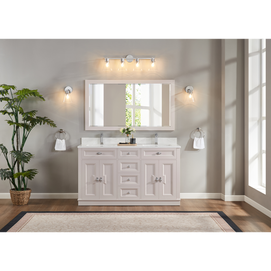 60" Elegant, double sink vanity