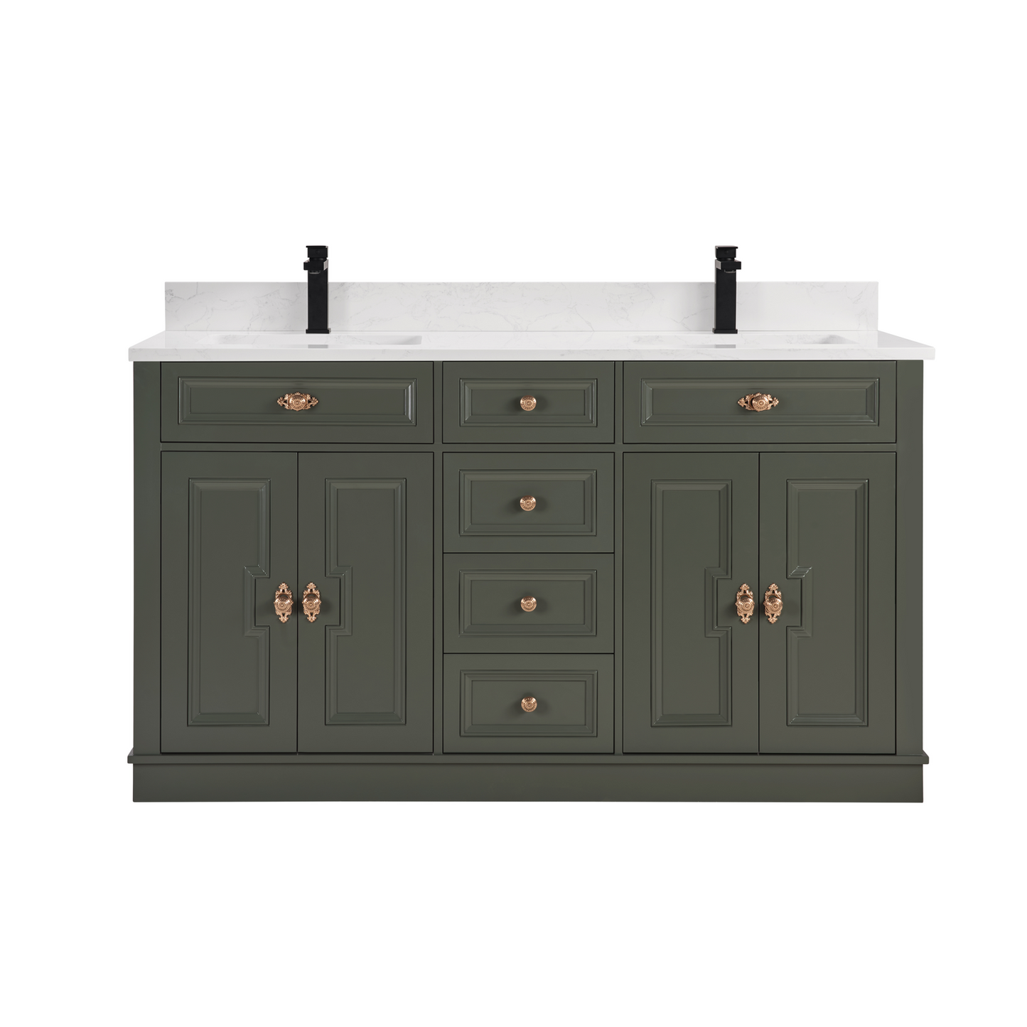 60" Elegant, double sink vanity