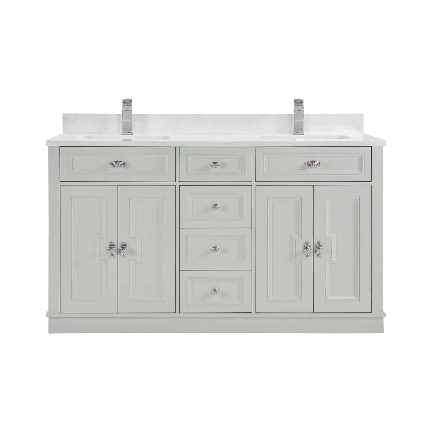 60" Elegant, double sink vanity