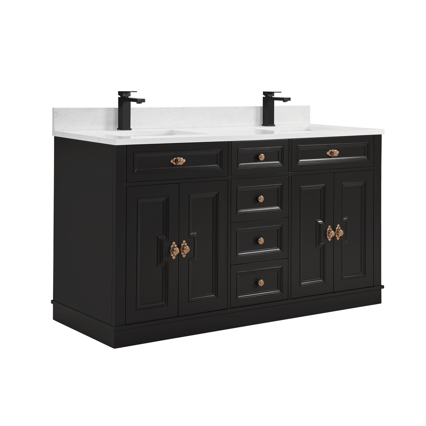 60" Elegant, double sink vanity