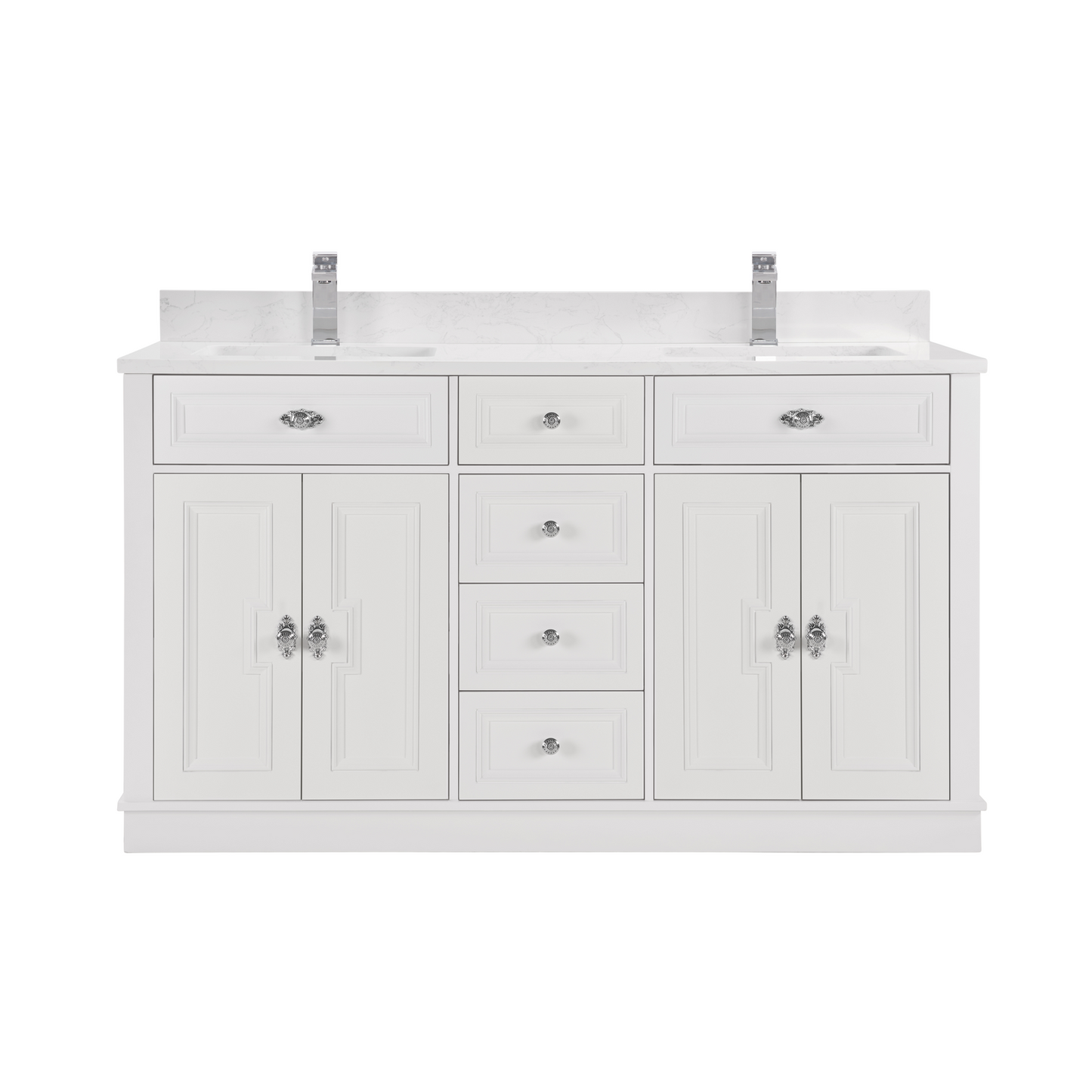 60" Elegant, double sink vanity