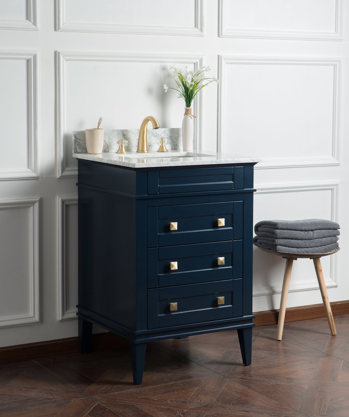 24" Navy Blue Single Vanity