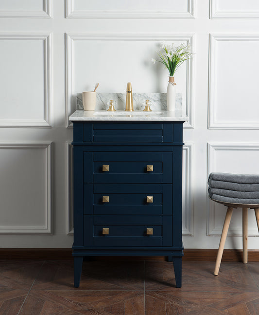 24" Navy Blue Single Vanity