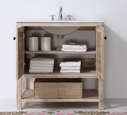 36" Solid Wood Sink Vanity - multiple colors