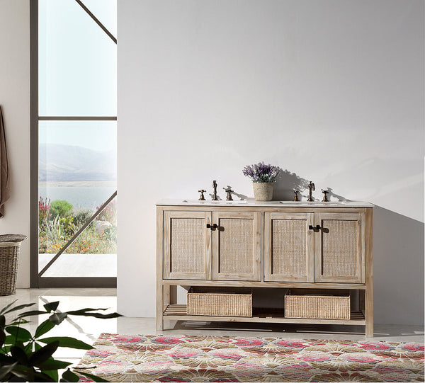 60 Solid Wood Sink Vanity - multiple colors